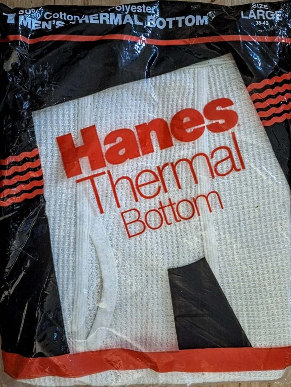 Share Vintage 1987 Hanes Men's Thermal Bottom Waffle Base Layer Sz Large 38-40